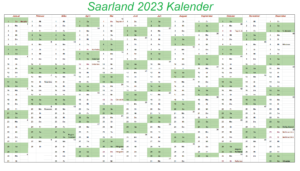 Saarland 2023 Kalender